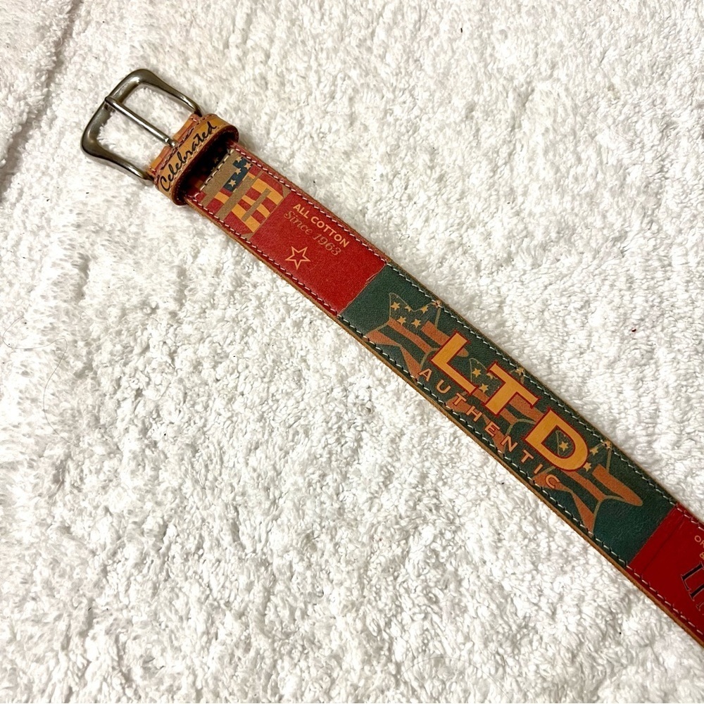 Vintage Rare THE LIMITED Jeans spelled out leather belt size M - Picture 8 of 11
